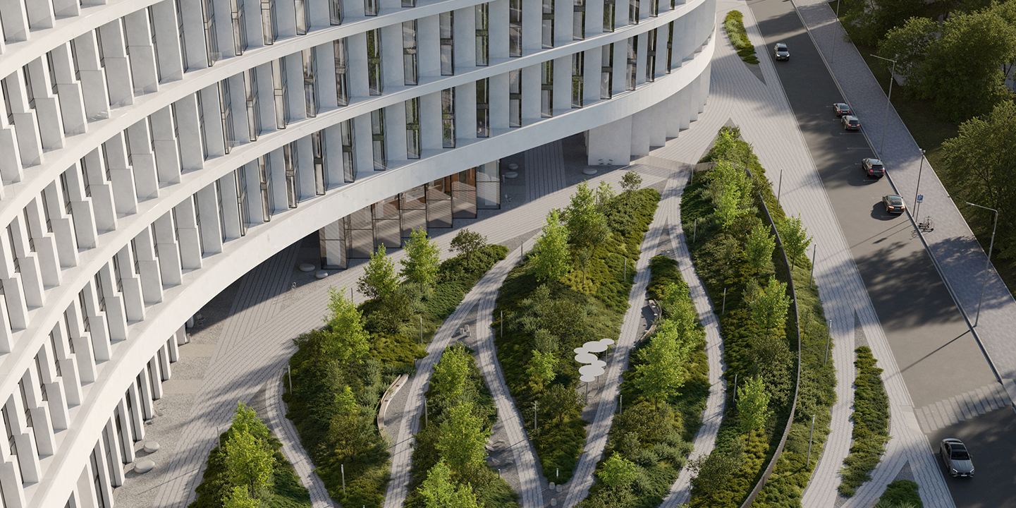 Концепция благоустройства клубного дома OPUS от BASIS